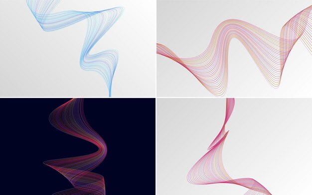 Wave curve abstract vector background pack for a clean and elegant design