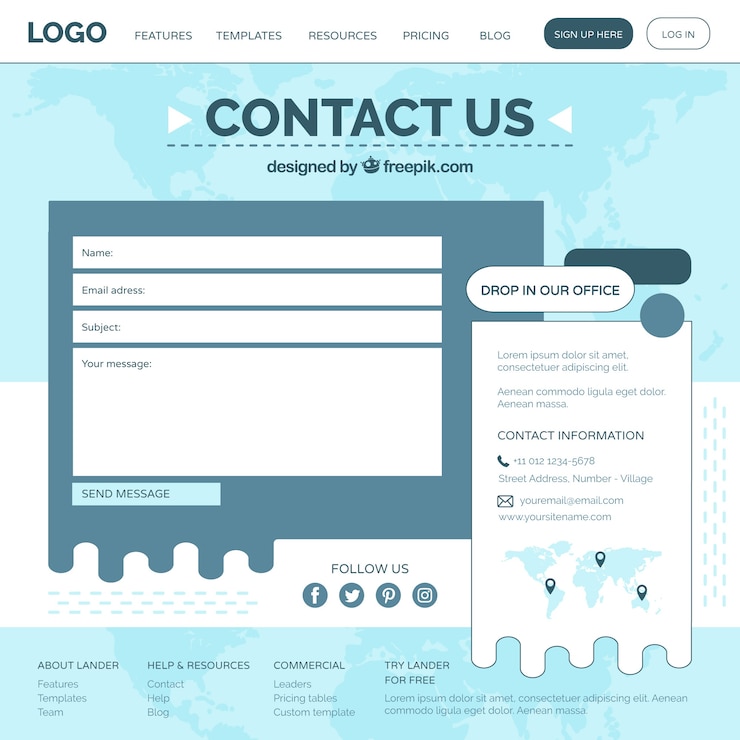 Ücretsiz Vektör web formu şablonu