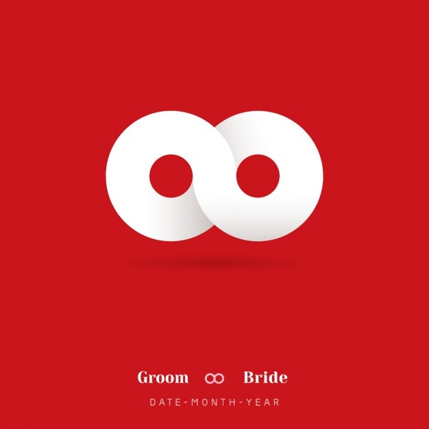 Ücretsiz Vektör wedding template with the infinity symbol