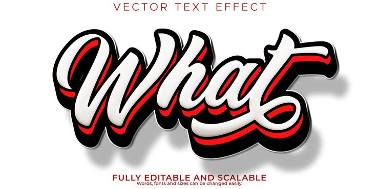 Ücretsiz Vektör what text effect editable modern lettering typography font style