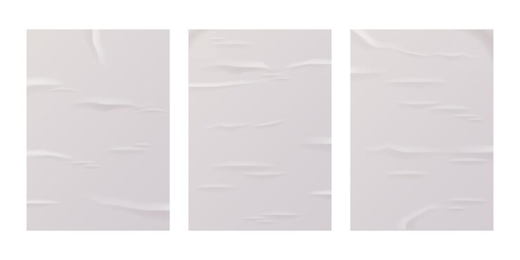 Ücretsiz Vektör white glued rectangular placards or posters set
