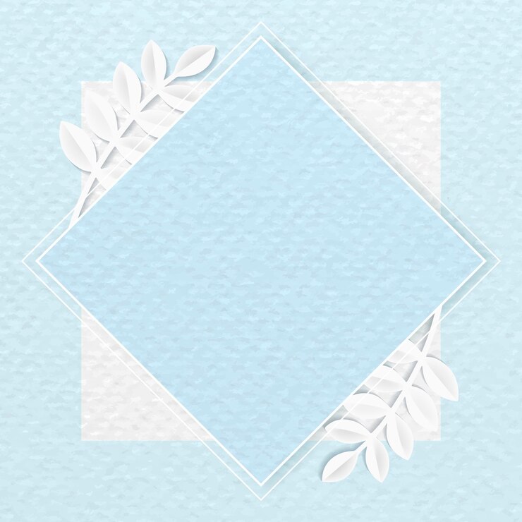 Ücretsiz Vektör white rhombus frame on blue botanical patterned background