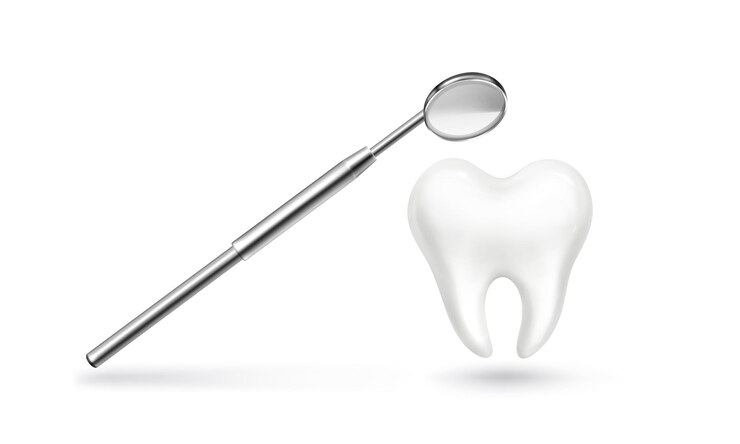 Ücretsiz Vektör white tooth and dentist tool realistic 3d vector