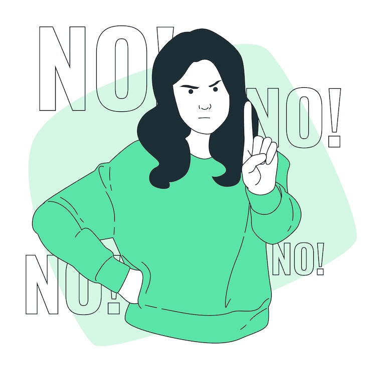 Ücretsiz Vektör woman saying no concept illustration