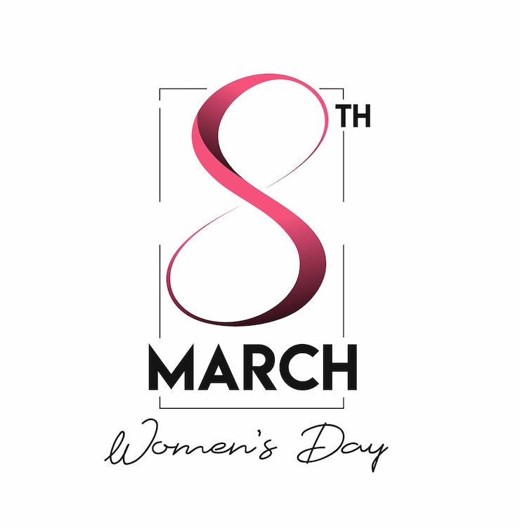 Ücretsiz Vektör womens day 8th march text design