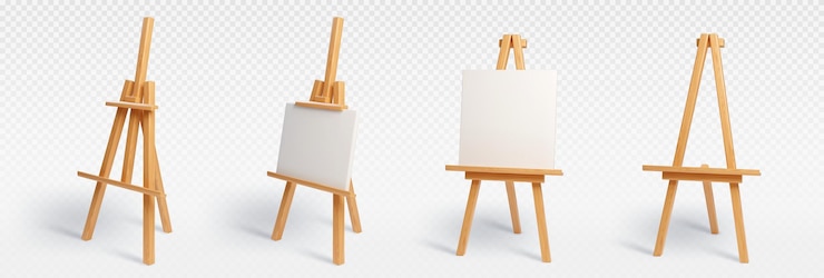 Ücretsiz Vektör wood easel stand with art board isolated vector