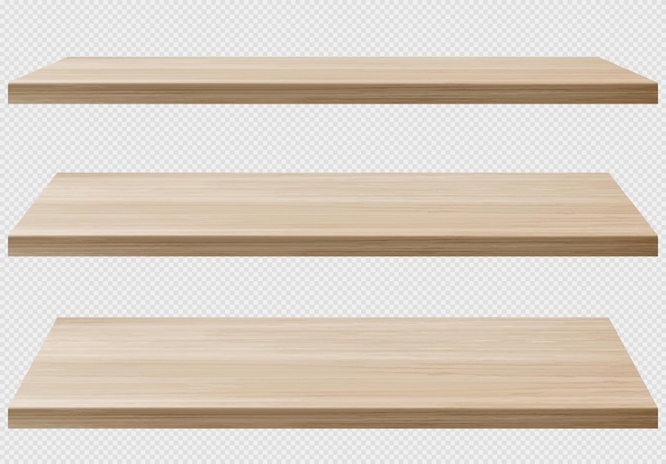 Ücretsiz Vektör wood sheets realistic png set perspective view