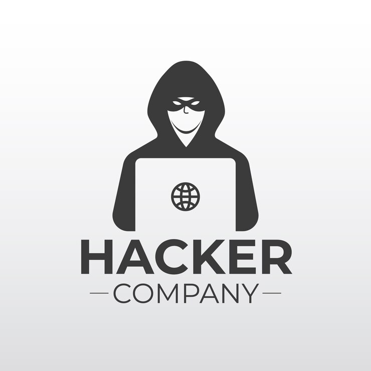 Ücretsiz Vektör yaratıcı hacker logo şablonu