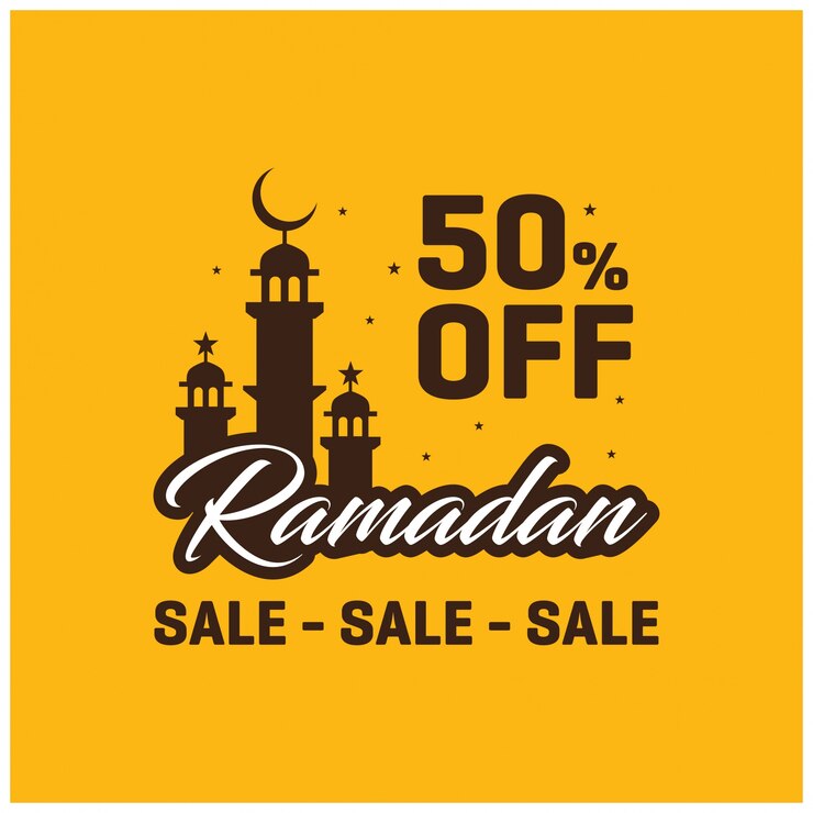 Ücretsiz Vektör yellow ramadan sale background
