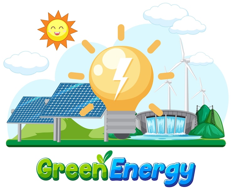 Ücretsiz Vektör yeşil enerji vektör konsepti