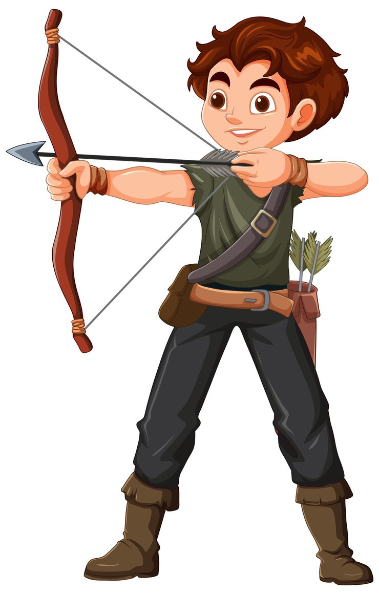 Ücretsiz Vektör young archer aiming at target