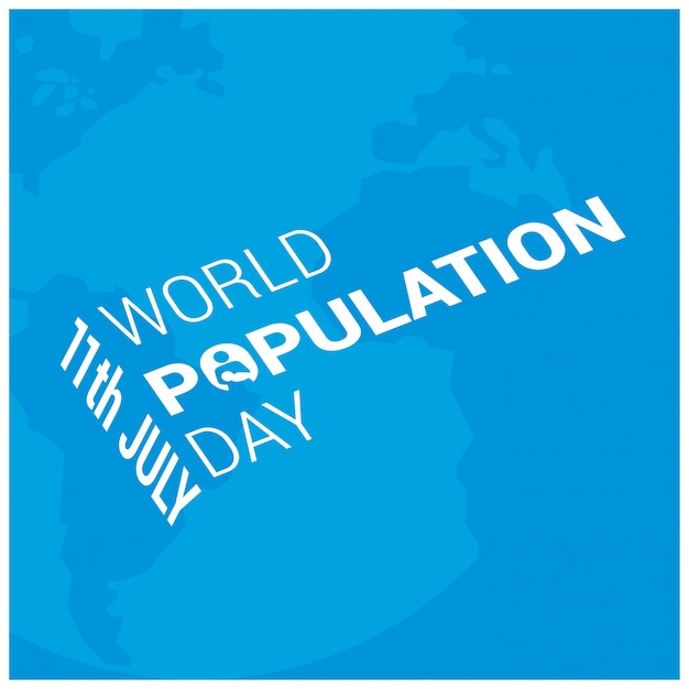 11 Juillet Journée Mondiale De La Population Fond Bleu