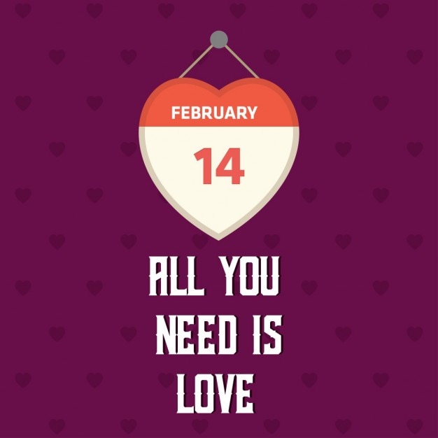 Vecteur gratuit 14 tout ce que vous devez février est amour fond