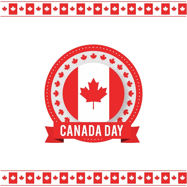 Vecteur gratuit 1er juillet bonne fête du canada feuille de drapeau du canada sur fond blanc