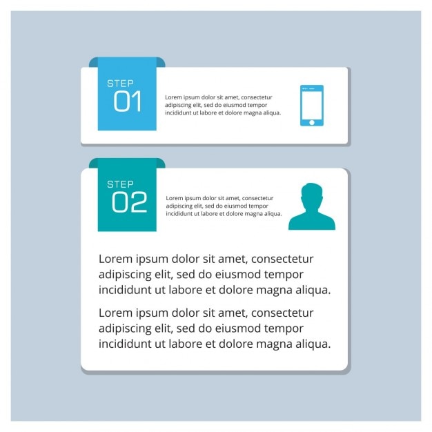 Vecteur gratuit 2 étapes infographic templete