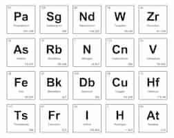 Vecteur gratuit 20 tableau préiodique des éléments icon pack design