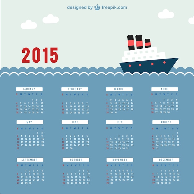 2015 Calendrier Avec La Mer