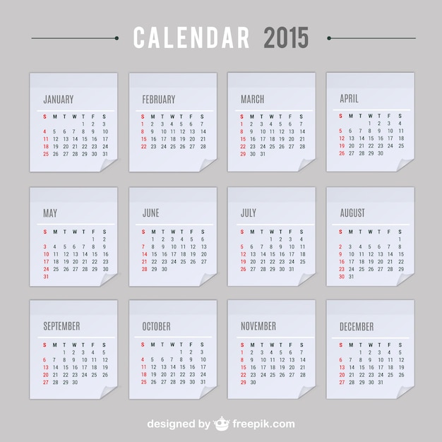 Vecteur gratuit 2015 calendrier vecteur