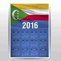 Vecteur gratuit 2016 calendrier des comores