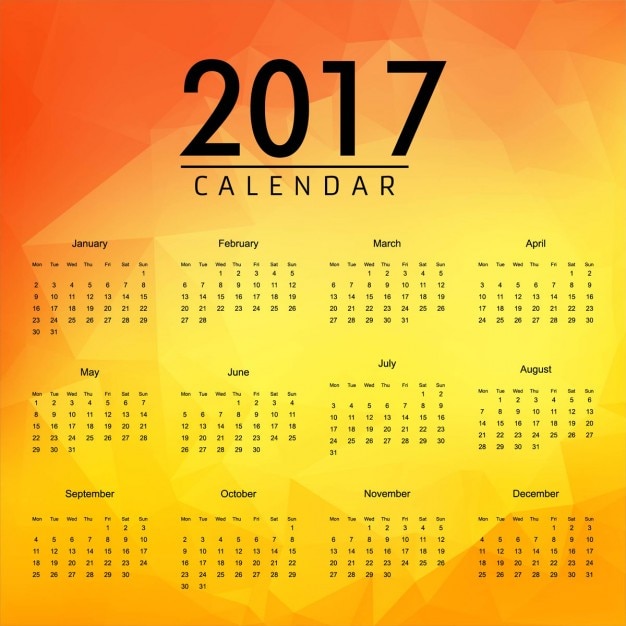 2017 Calendrier Coloré