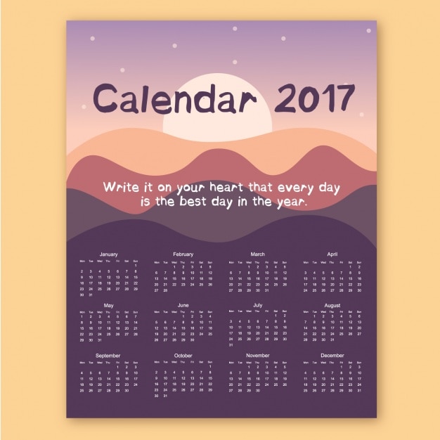 Vecteur gratuit 2017 conception de calendrier