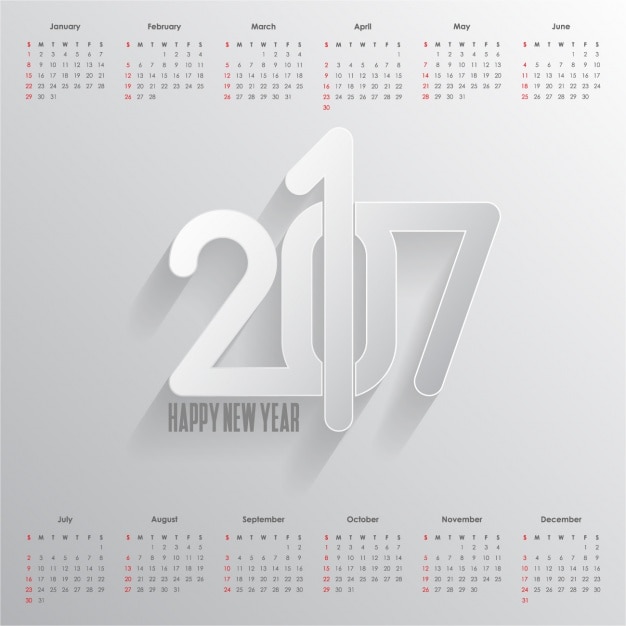 Vecteur gratuit 2017 conception de calendrier