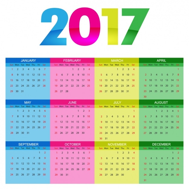 2017 Modèle De Calendrier