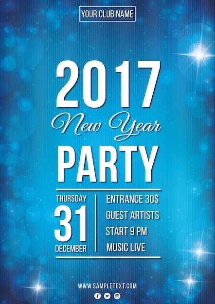 2017 Modèle Nouvel An Partie Flyer