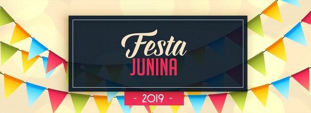 Vecteur gratuit 2019 conception de bannière de guirlandes de junina de festa