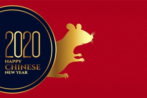 Vecteur gratuit 2020 nouvel an chinois du rat