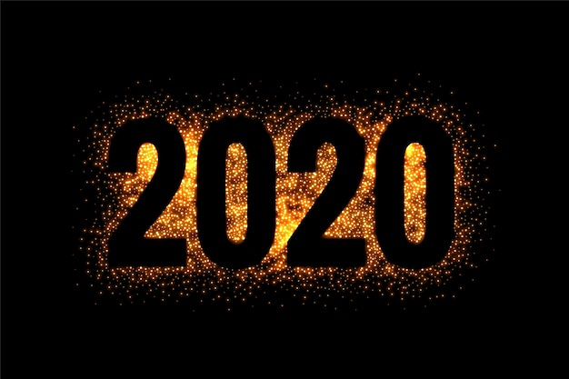 2020 nouvel an dans un style scintillant et scintillant