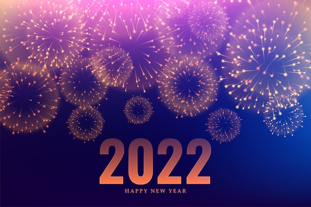2022 bonne année feu d'artifice célébration salutation
