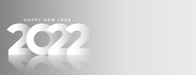 2022 bonne année fond réfléchissant blanc avec espace de texte