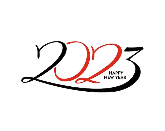 Vecteur gratuit 2023 happy new year texte typographie design patter illustration vectorielle