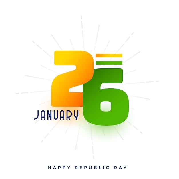 Vecteur gratuit 26 janvier fond de célébration de la fête de la république indienne