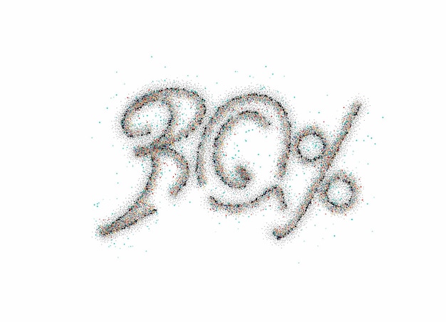 30 % de réduction sur la bannière de réduction sur la vente de particules. étiquette de prix d'offre de remise. illustration vectorielle.