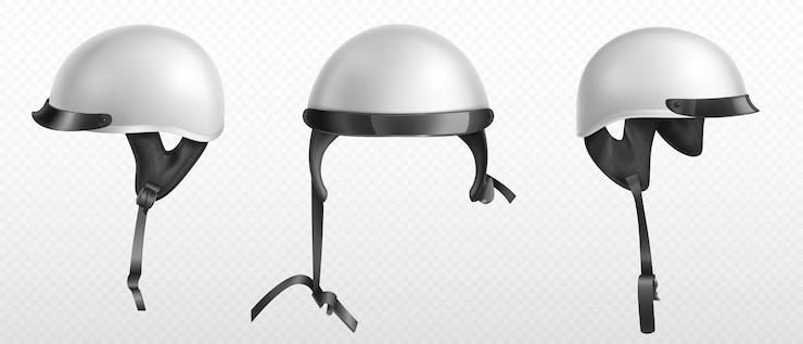 Vecteur gratuit 3d casque de moto icône de chapeau de moto blanc