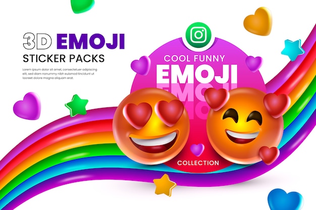 3d, sourire, coloré, emojis, fond