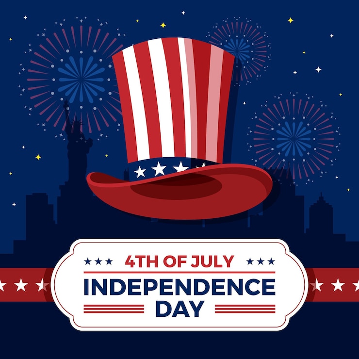Vecteur gratuit 4 juillet fête de l'indépendance