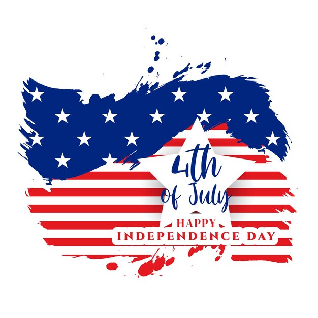 Vecteur gratuit 4 juillet fond de style drapeau de la fête de l'indépendance américaine