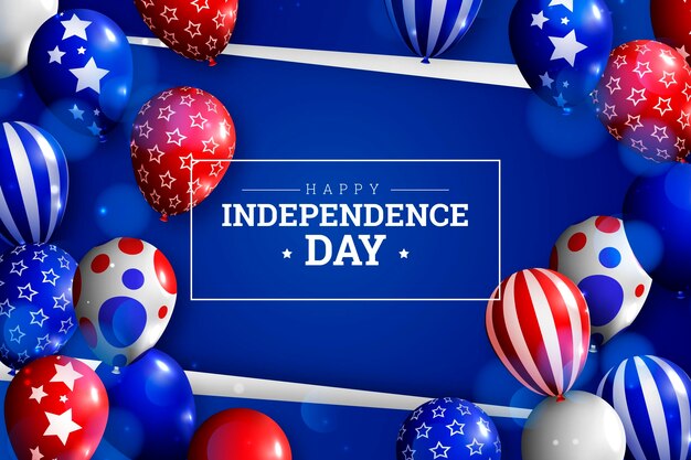 4 juillet réaliste - fond de ballons de fête de l'indépendance