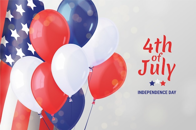 4 juillet réaliste - fond de ballons de fête de l'indépendance