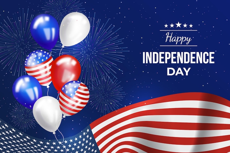 Vecteur gratuit 4 juillet réaliste - fond de ballons pour la fête de l'indépendance