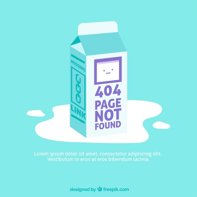 404 Conception D'erreur Avec Du Lait