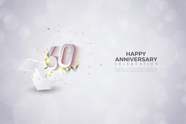 60e anniversaire avec illustration de chiffres apparaissant