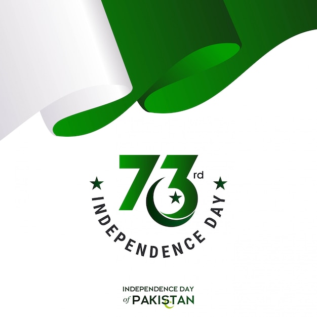 Vecteur gratuit 73ème jour de l'indépendance du pakistan