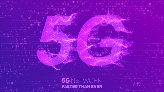 Abstrait 5G nouveau fond de connexion Internet sans fil