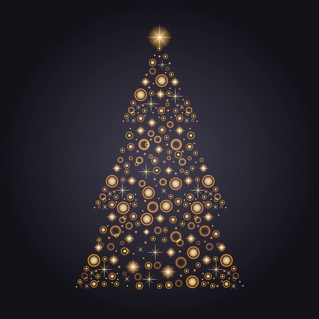 Abstrait arbre de Noël doré