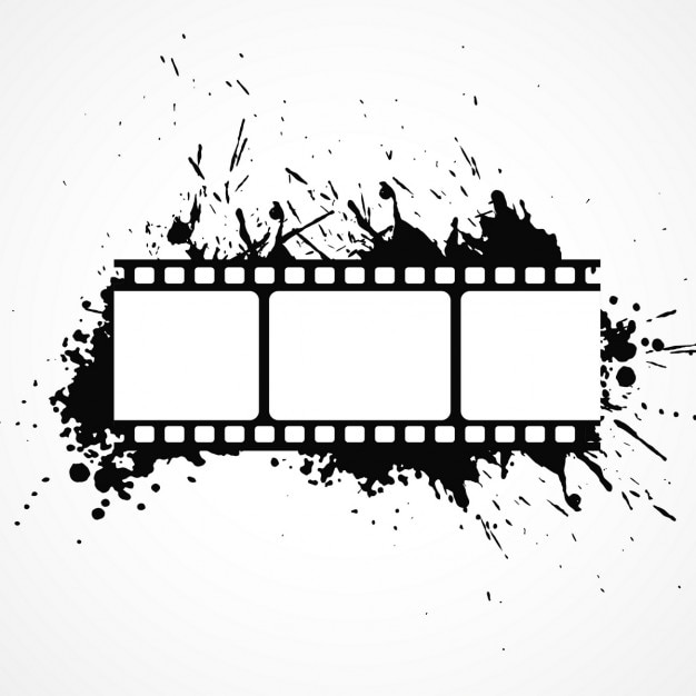 Vecteur gratuit abstrait bande de film 3d avec effet de l&#39;encre noire