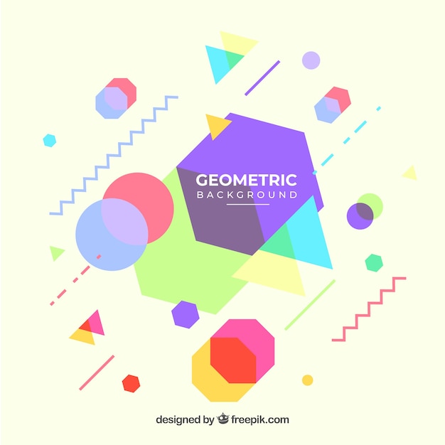 Vecteur gratuit abstrait coloré avec des formes géométriques